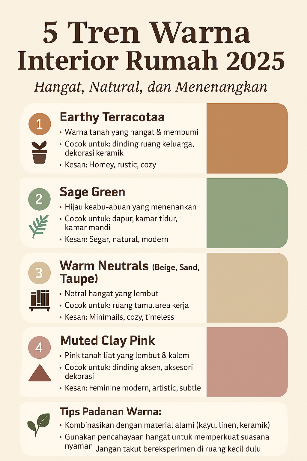 5 Tren Warna Interior Rumah 2025: Hangat, Natural, dan Menenangkan